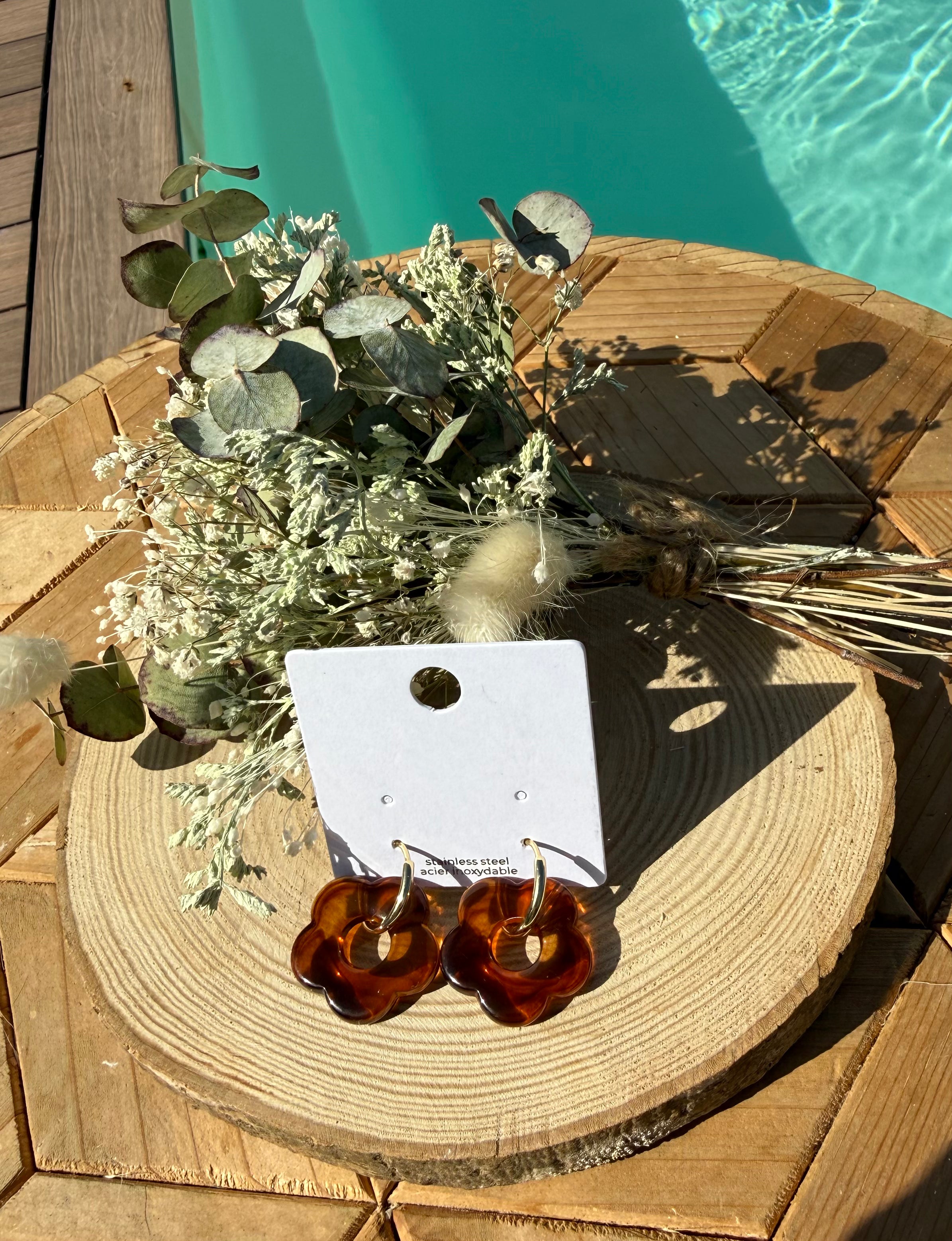 Boucles d’oreilles Marguerite 🤎