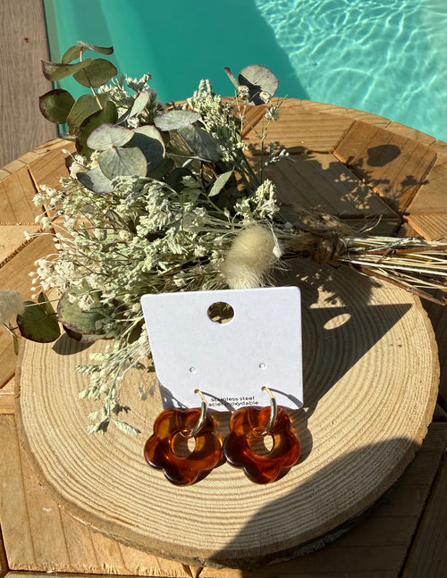 Boucles d’oreilles Marguerite 🤎